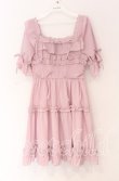 画像1: axes femme POETIQUE / ギャザーフリルワンピース M ピンク O-25-10-29-015-AX-OP-OW-OS (1)