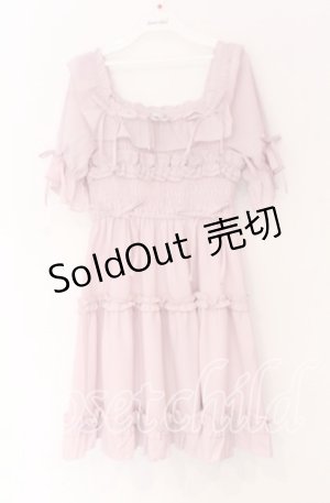 画像: 【SALE】axes femme POETIQUE / ギャザーフリルワンピース M ピンク O-25-10-29-015-AX-OP-OW-ZT027