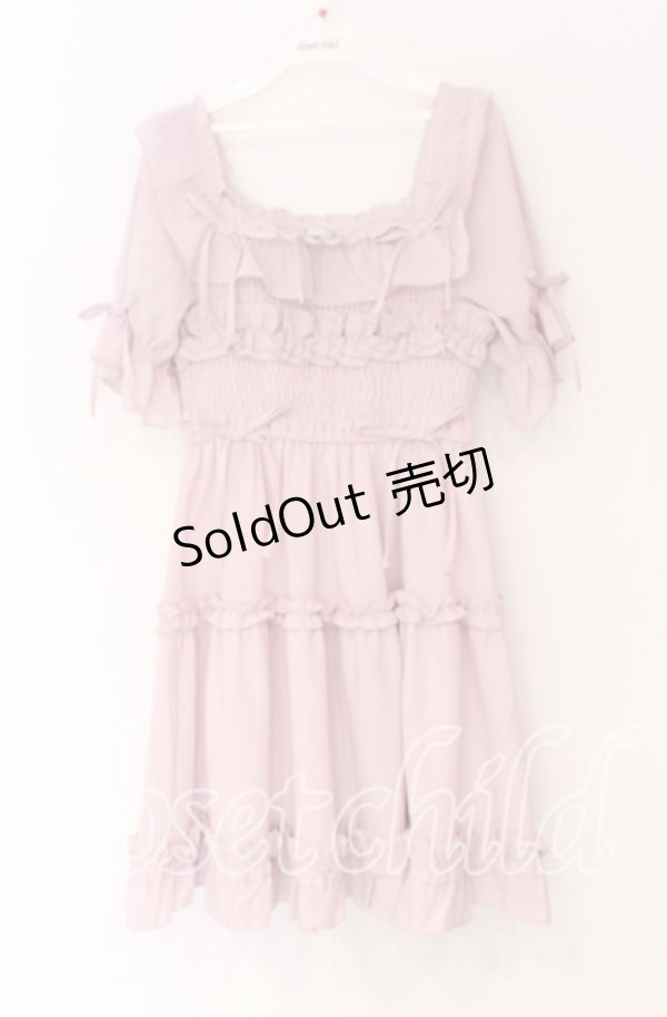 画像1: 【SALE】axes femme POETIQUE / ギャザーフリルワンピース M ピンク O-25-10-29-015-AX-OP-OW-ZT027 (1)