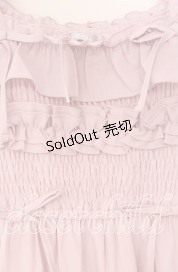 画像2: 【SALE】axes femme POETIQUE / ギャザーフリルワンピース M ピンク O-25-10-29-015-AX-OP-OW-ZT027 (2)