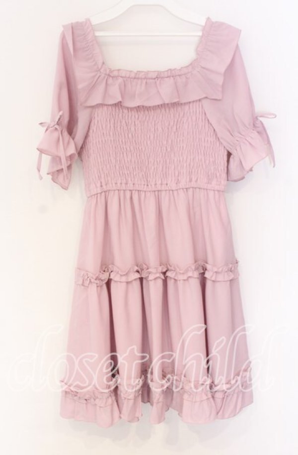 画像3: axes femme POETIQUE / ギャザーフリルワンピース M ピンク O-25-10-29-015-AX-OP-OW-OS (3)