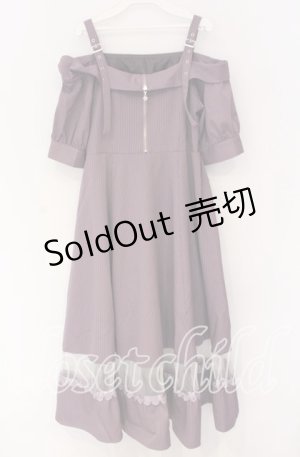 画像: axes femme / オフショル風ストライプワンピース F ラベンダー O-25-10-29-017-AX-OP-OW-ZT085