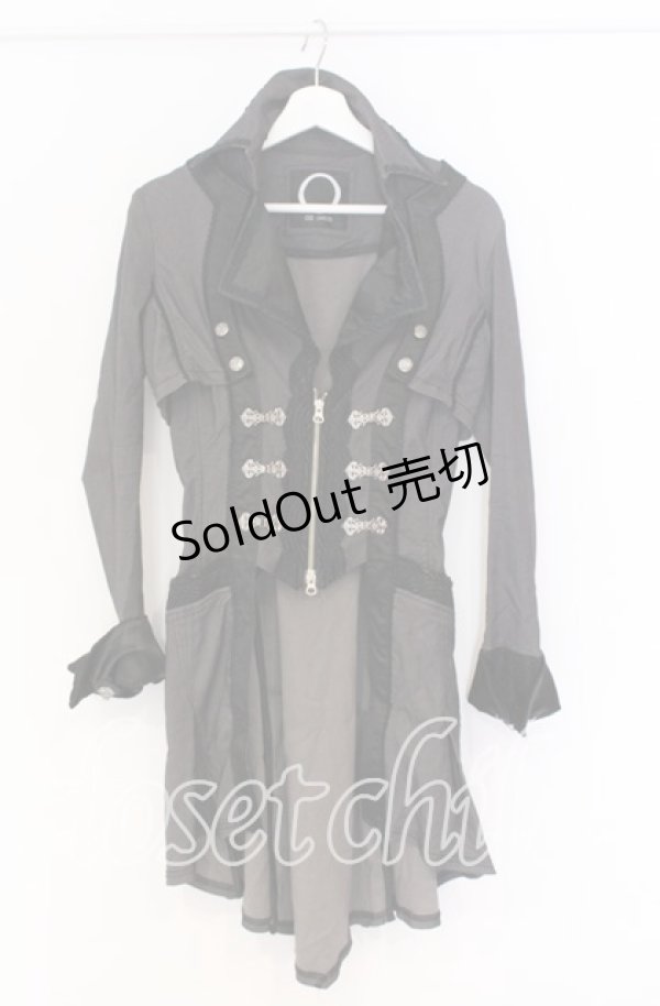 画像1: Ozz oneste / ウエストコート風ロングジャケット  グレー×ブラック O-25-10-29-024-OO-JA-IG-OS (1)