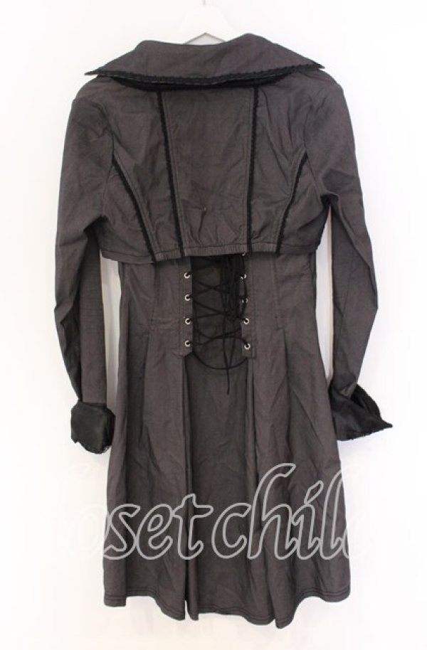 画像3: Ozz oneste / ウエストコート風ロングジャケット  グレー×ブラック O-25-10-29-024-OO-JA-IG-OS (3)