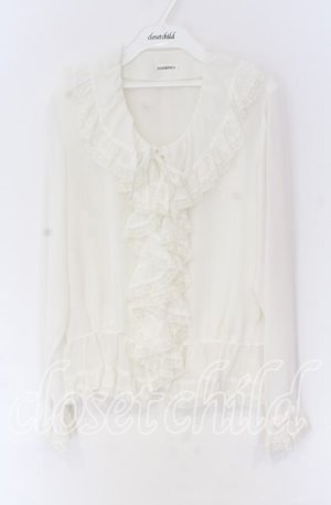 画像: HARMONICA / フリルブラウス  シロ O-25-10-29-025-LO-BL-IG-OS