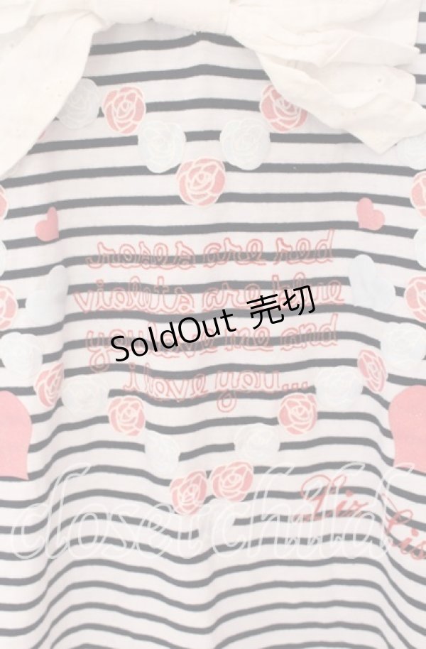 画像2: 【SALE】LIZ LISA / ボーダーリボンTシャツ  ネイビー×シロ O-25-10-29-026-LO-TO-IG-ZT326 (2)