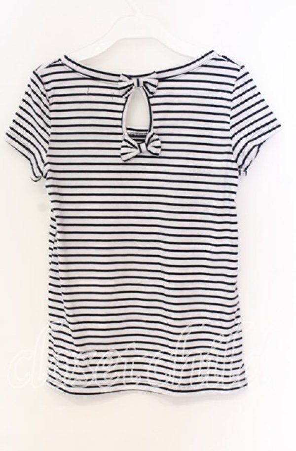 画像3: LIZ LISA / ボーダーリボンTシャツ  ネイビー×シロ O-25-10-29-026-LO-TO-IG-OS (3)