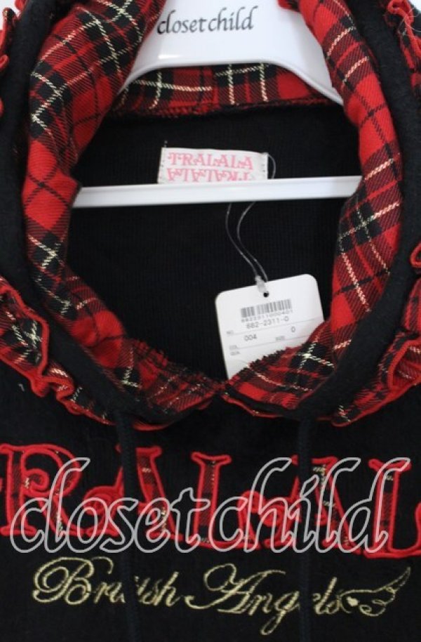 画像2: TRALALA  / チェックフリルシャギーフーディ  アカ×クロ O-25-10-29-027-LO-TO-IG-OS (2)
