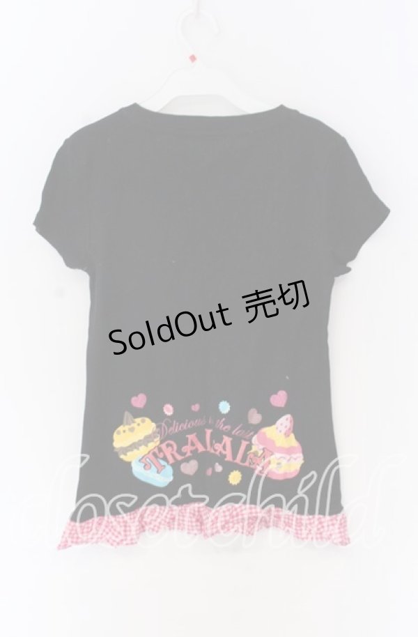画像2: TRALALA / スウィーツプリントTシャツ  クロ O-25-10-29-029-LO-TO-IG-OS (2)