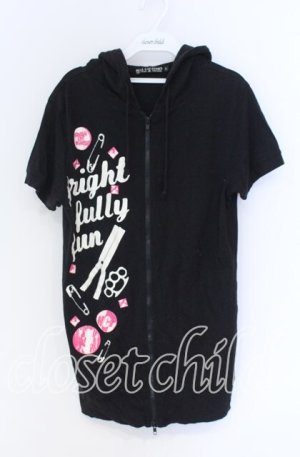 画像: HELL CAT PUNKS / 安ピンプリントパーカー  ブラック O-25-10-29-032-PU-TO-IG-OS