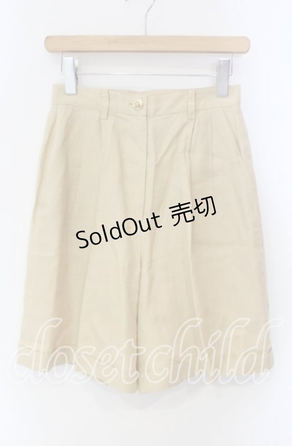 画像1: INGEBORG / リネンハーフパンツ  カーキイエロー O-25-10-30-025-LO-PA-OW-OS (1)