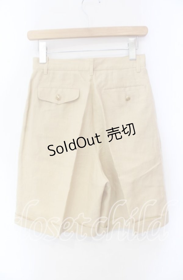 画像2: INGEBORG / リネンハーフパンツ  カーキイエロー O-25-10-30-025-LO-PA-OW-OS (2)