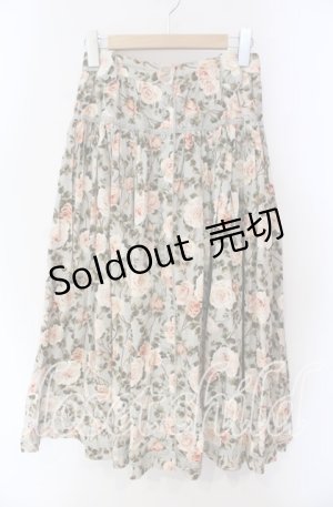 画像: INGEBORG / エミリーローズ柄スカート  ミントブルー系 O-25-10-30-029-LO-SK-OW-OS