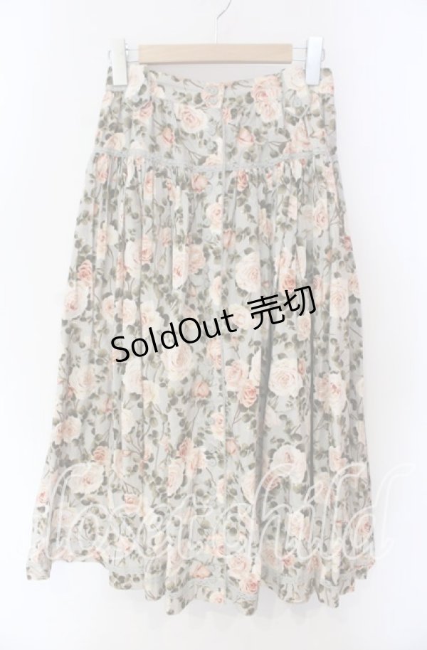 画像1: INGEBORG / エミリーローズ柄スカート  ミントブルー系 O-25-10-30-029-LO-SK-OW-OS (1)