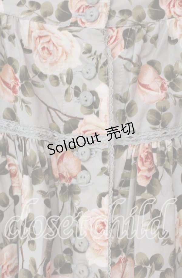 画像2: INGEBORG / エミリーローズ柄スカート  ミントブルー系 O-25-10-30-029-LO-SK-OW-OS (2)