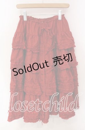 画像: PINK HOUSE / ローンフリルスカート  アカ O-25-10-30-030-LO-SK-OW-OS