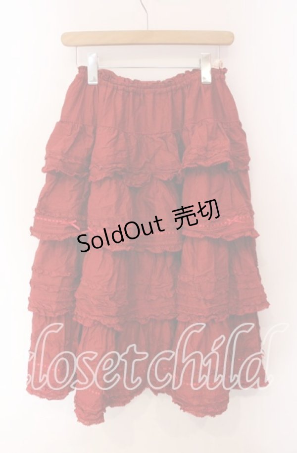 画像3: PINK HOUSE / ローンフリルスカート  アカ O-25-10-30-030-LO-SK-OW-OS (3)
