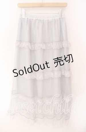 画像: axes femme POETIQUE / ドットチュールティアードスカート M グレー O-25-10-30-031-AX-SK-OW-ZT107