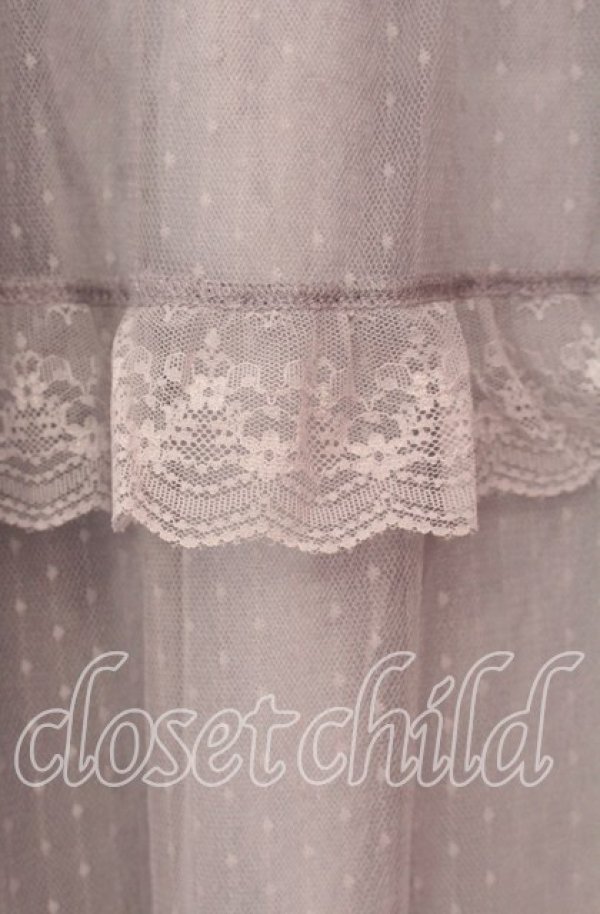 画像2: axes femme POETIQUE / ドットチュールティアードスカート M グレー O-25-10-30-031-AX-SK-OW-OS (2)