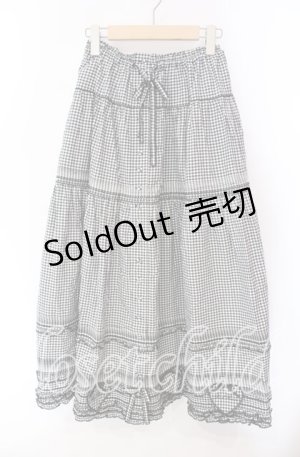 画像: PINK HOUSE / ハートワッペン付きギンガムスカート  クロ O-25-10-30-032-LO-SK-OW-OS
