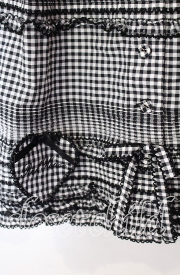 画像2: PINK HOUSE / ハートワッペン付きギンガムスカート  クロ O-25-10-30-032-LO-SK-OW-OS (2)