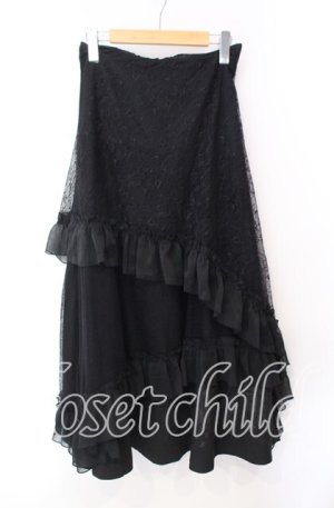 画像: h.naoto Blood / チャーチptレースレイヤードスカート  ブラック O-25-10-30-033-HN-SK-OW-OS