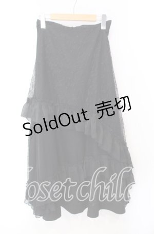 画像: h.naoto Blood / チャーチptレースレイヤードスカート  ブラック O-25-10-30-033-HN-SK-OW-OS