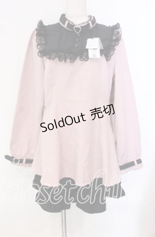 画像1: DearMyLove / ハートチョーカーヨークセットアップ 3L ピンク×クロ O-25-10-30-004-EL-OP-OW-OS (1)