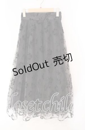 画像: axes femme / フロッキーチュールスカート  クロ O-25-10-30-036-AX-SK-IG-ZT127