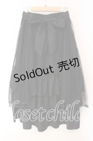 画像: axes femme / チュール×ティアードスカート  クロ O-25-10-30-037-AX-SK-IG-OS