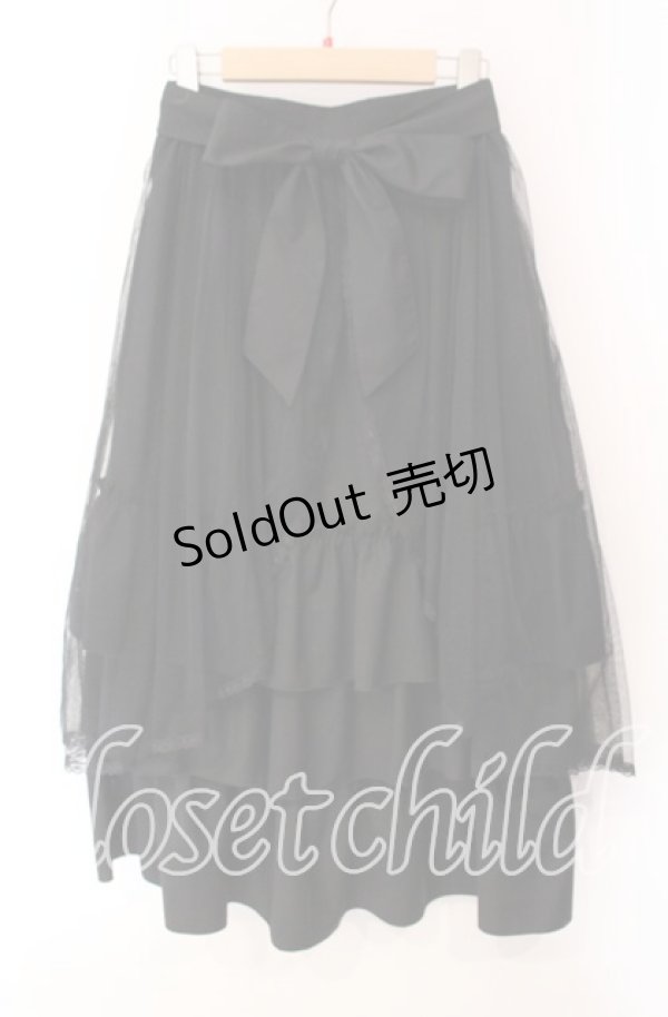 画像1: axes femme / チュール×ティアードスカート  クロ O-25-10-30-037-AX-SK-IG-OS (1)