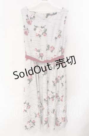 画像: an another angelus / ローズ総柄ジャンパースカート F グレー O-25-10-30-039-CA-OP-OW-ZT1113X