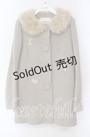 画像: Franche Lippee / うさぎ刺繍コート M ベージュ O-25-10-30-041-LO-CO-OW-OS