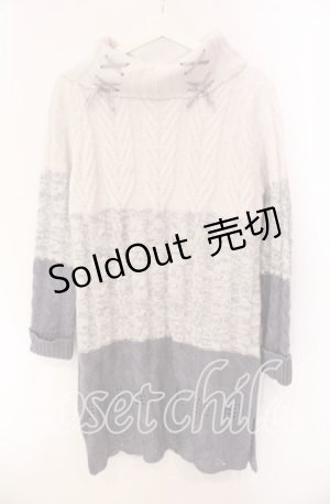 画像: axes femme / 編上グラデーションニットワンピース M グレー O-25-10-30-044-AX-OP-OW-OS