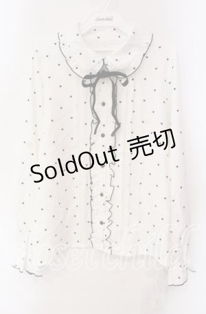 画像: DearMyLove / 丸襟フリルボウタイセットブラウス 3L シロ×クロ O-25-10-30-046-EL-BL-OW-OS