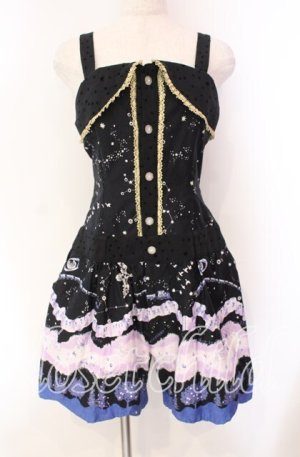 画像: ALICE and the PIRATES / 星をめぐる銀河の旅サロペットパンツ  クロ×アオ O-25-10-30-005-PA-OP-OW-OS