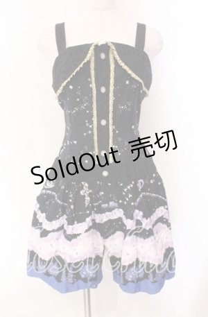 画像: ALICE and the PIRATES / 星をめぐる銀河の旅サロペットパンツ  クロ×アオ O-25-10-30-005-PA-OP-OW-OS