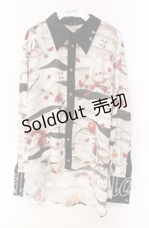 画像: ALICE and the PIRATES / Therapy〜君と僕を繋ぐ包帯〜柄シャツ  エンジ O-25-10-30-048-PA-BL-OW-OS