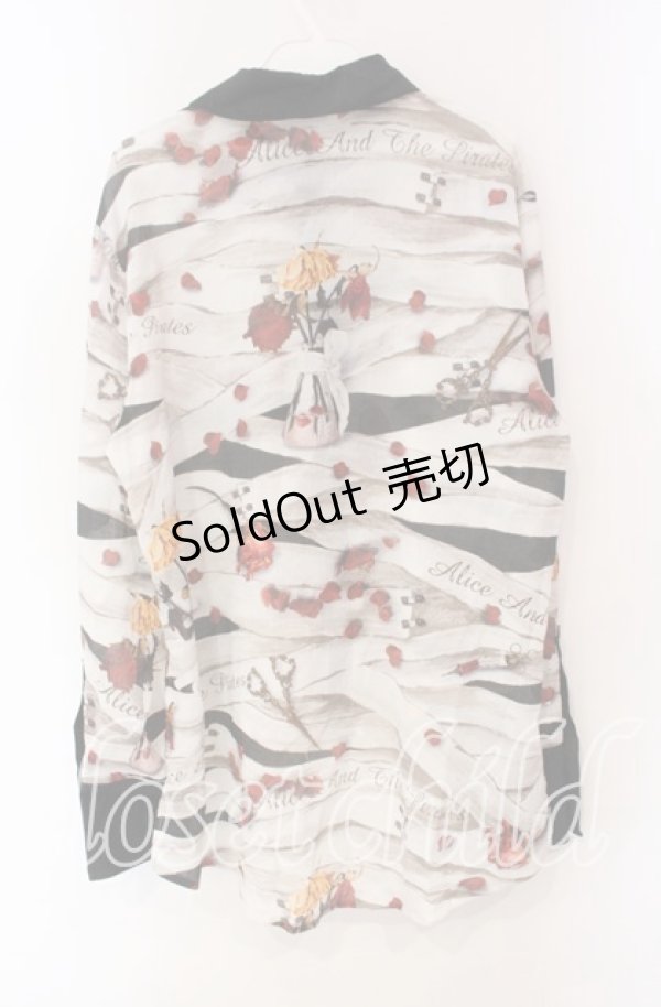 画像3: ALICE and the PIRATES / Therapy〜君と僕を繋ぐ包帯〜柄シャツ  エンジ O-25-10-30-048-PA-BL-OW-OS (3)