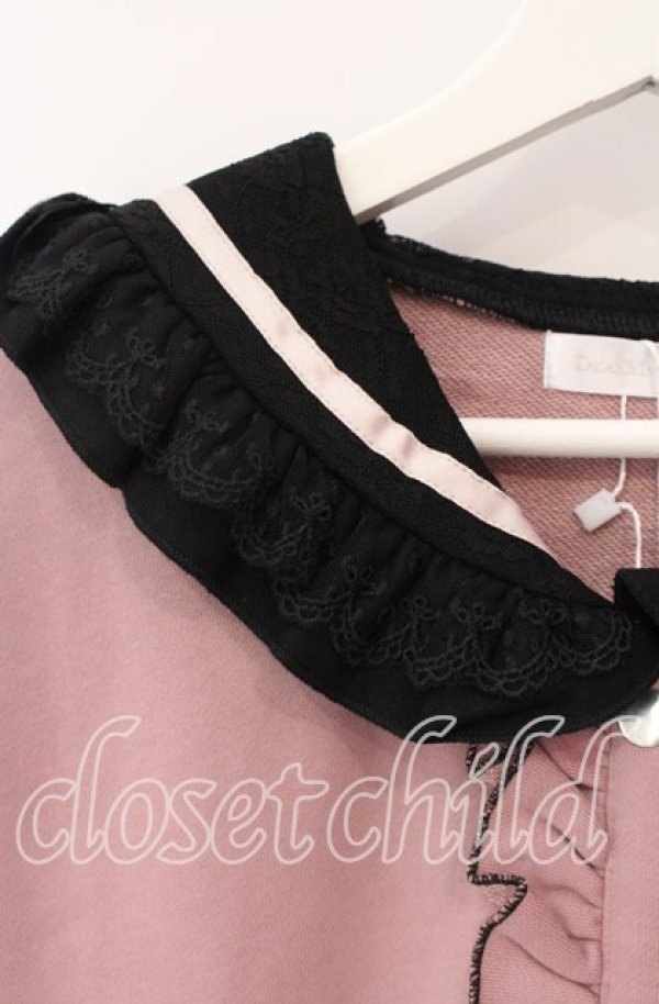 画像2: DearMyLove / セーラー襟レースフリル裏毛ジャケット M〜L ピンク×クロ O-25-10-30-051-EL-JA-OW-OS (2)