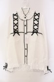 画像1: DearMyLove / レースアップフリル襟ブラウス L シロ×クロ O-25-10-30-052-EL-BL-OW-OS (1)