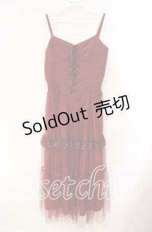 画像: axes femme / コルセット風編上ジャンスカ  アカ O-25-10-30-055-AX-OP-IG-OS