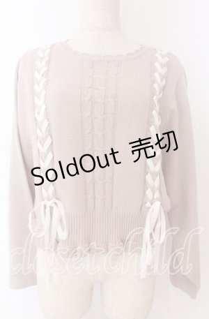 画像: axes femme / レースアップニットプルオーバー F ピンク O-25-10-30-1041-AX-TO-OW-OS