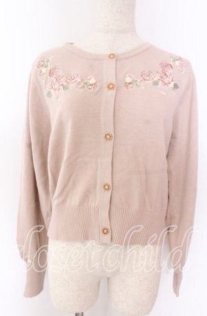 画像: axes femme / フラワーガーデン刺繍カーディガン F ピンク O-25-10-30-1043-AX-TO-OW-OS