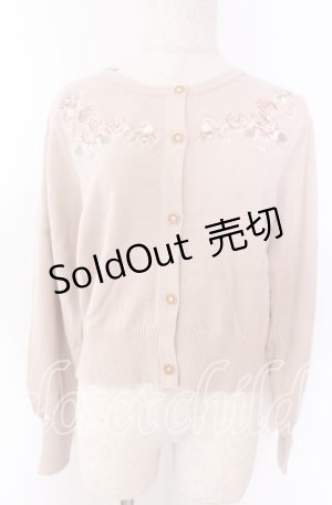 画像: axes femme / フラワーガーデン刺繍カーディガン F ピンク O-25-10-30-1043-AX-TO-OW-OS