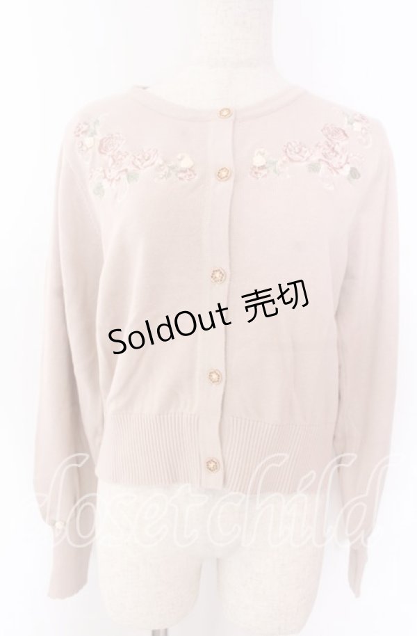 画像1: axes femme / フラワーガーデン刺繍カーディガン F ピンク O-25-10-30-1043-AX-TO-OW-OS (1)