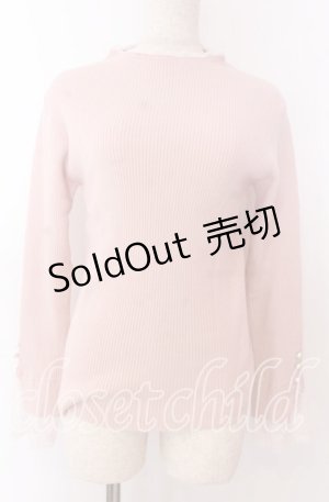 画像: 【SALE】axes femme / 連ボタン袖レースニットプルオーバー F ピンク O-25-10-30-1044-AX-TO-OW-ZT160