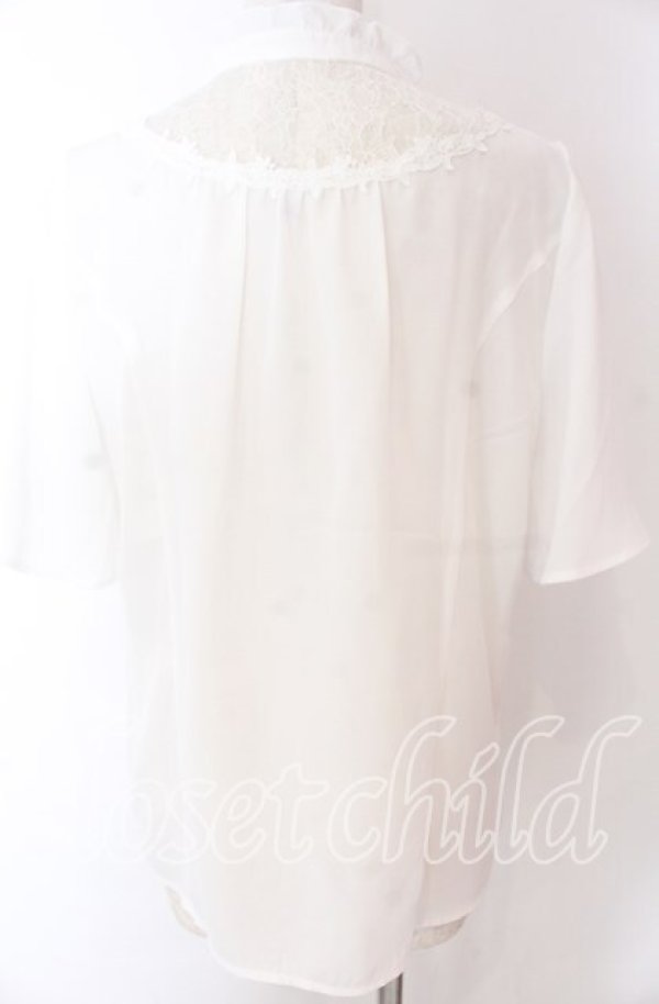 画像3: axes femme / シアーレースヨークブラウス L シロ O-25-10-30-1046-AX-BL-OW-OS (3)