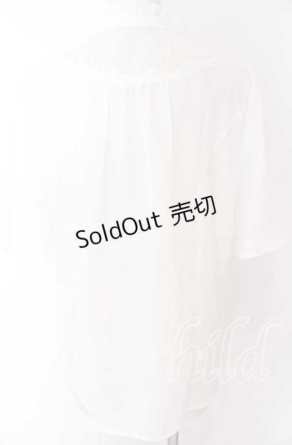 画像3: 【SALE】axes femme / シアーレースヨークブラウス L シロ O-25-10-30-1046-AX-BL-OW-ZT054 (3)