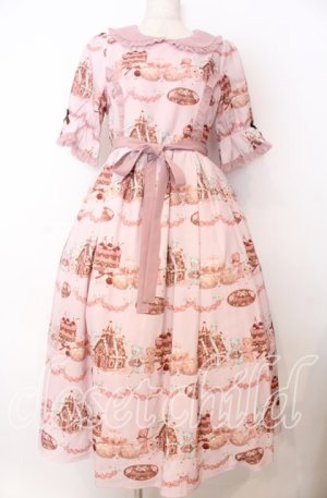 画像: axes femme kawaii / お菓子の家柄ワンピース M ピンク O-25-10-30-1005-AX-BL-OW-OS